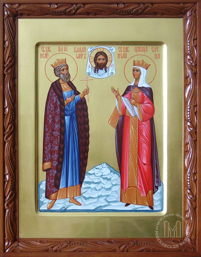 Семейная икона со Святыми Покровителями мужа и жены 