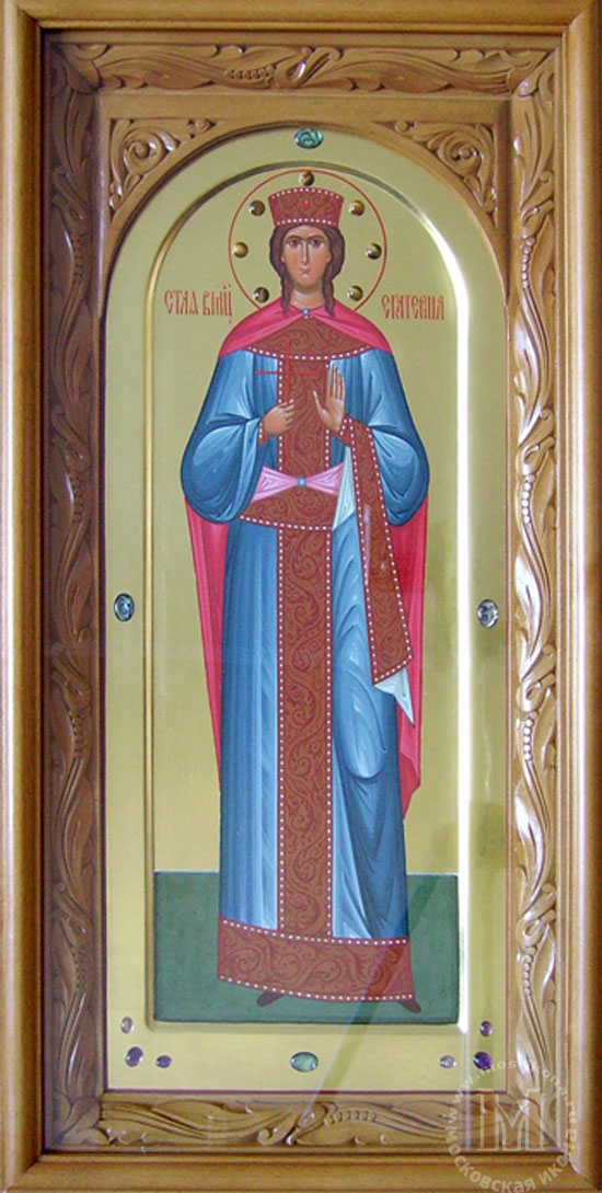 Cв. вмц. Екатерина в дубовом арочном киоте.Золотой фон ,камни. .2008г Cв. вмц. Екатерина в дубовом арочном киоте.Золотой фон ,камни. .2008г