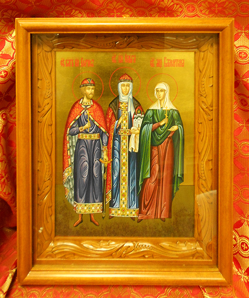 семейная икона св. Борис, св. Ольга и св. Валентина