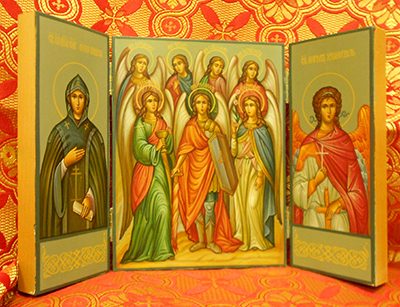 складень св. Анна Кашинская, св. Собор Архангелов, св. Ангел-Хранитель складень св. Анна Кашинская, св. Собор Архангелов, св. Ангел-Хранитель